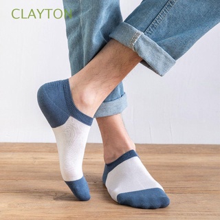 CLAYTON Retro Cotton Boat Socks Warm Short Socks Men Hosiery All-match Sport Shallow Mouth Comfortable Simple Breathable Patchwork Color Socks/Multicolor