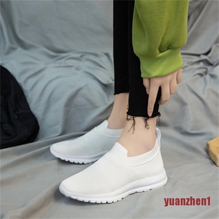 Yazhen zapatillas de deporte para mujer Slip-On sólido malla de aire poco profundo más el tamaño femenino vulcanizado zapato (8)