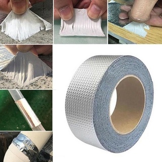 1m Aluminum Foil Butyl Rubber Tape Stop Leak Stick Waterproof Repair Super Nano Tape Self Adhesive for Roof Hose Repair Flex more viscous and longer lasting high temperature resistance. (1)