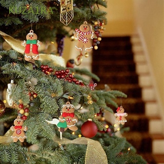 kuza1ra 12 piezas decoraciones de navidad pvc pan de jengibre hombre de navidad colgante de gota adornos de año nuevo mini lindo árbol de navidad decoración del hogar