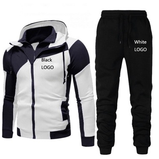 Conjunto de ropa deportiva de marca para hombre, chándal de 2 piezas, Sudadera con capucha y pantalones, abrigo de calle, Otoño e Invierno (1)