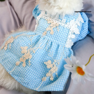 Oppo falda de encaje Floral botón diseño azul cachorro falda a cuadros para primavera verano (2)