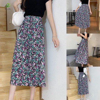 verano vintage estampado floral volantes mujeres coreano streetwear falda m