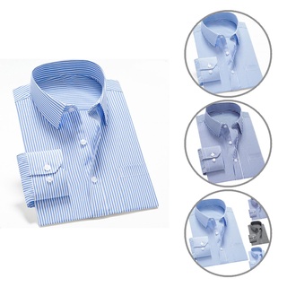 yuerwuy All Match Business Shirt Skin-friendly Business Shirt Anti-wrinkle for Work