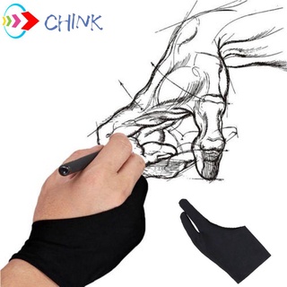 Chink práctico antiincrustante Universal negro dibujo guante artista tamaño libre caliente suave sin dedos dos dedos