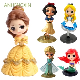 Anhengxin Anime Figurine figuras de acción adornos modelo Frozen muñeca blancanieves princesa cumpleaños Elsa sirena cenicienta Anna decoración de tarta