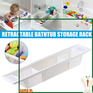 Bathtub Caddy Tray Plastic Bathtub Basket Shelf Rack Bath Toys Organizer Retractable Storage Rack