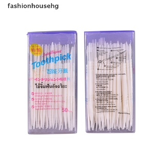 fashionhousehg 100 piezas de palillo dental de hilo dental varillas cepillo dental cuidado oral dientes limpios venta caliente