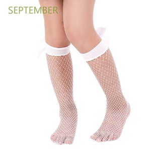 Septiembre moda tobillo calcetines altos niñas malla red calcetines de gasa Bowknot encaje lindo princesa 0-3Y bebé calcetines cortos/Multicolor