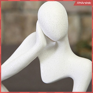 Estatuilla humana abstracta de la piedra arenisca blanca escultura estatua decoracin del hogar