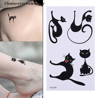 fsco horror gato impermeable brazo temporal tatuaje pegatinas arte corporal extraíble tatuajes nuevo
