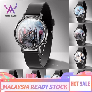 reloj de cuarzo k-pop con esfera redonda de bts a la moda con hebilla de acero inoxidable (1)