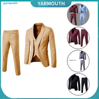 yarmouth cuatro estaciones traje formal estilo coreano blazer cremallera mosca pantalones cómodos para la boda