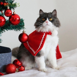 WINEES Navidad Caliente Rojo Bufanda Sombrero Capa Cachorro Perro Gato Mascota Ropa Cosplay Disfraz