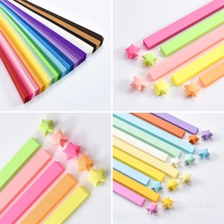 RUESS Gift Star Origami Simple Pattern Paper Strip Origami Paper Quilling Colorful Hand Fold DIY Household Decoration Sided Art Crafts (7)