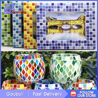 [precio De actividad] 160g Color mezclado cuadrado cristal mosaico azulejos Tessera arte artesanía 10x10mm