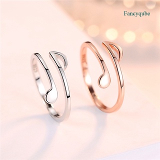 fancyqube notas musicales anillo estilo simple mujeres plata color anillos 2019 moda joyería apertura ajustable anillo de cola