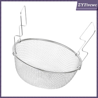 cestas redondas de malla de cocina para enjuagar alimentos al vapor coladores fritos escurridor de colador herramienta (8)