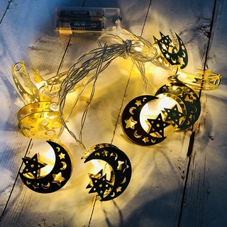 [KPGY] Cadena de luces Led Eid Mubarak luces de cortina decorativas luces de vacaciones linterna