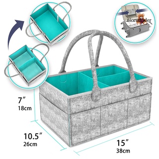 Nice_Portátil fieltro bebé toallitas de pañales chupete juguetes bolsa de almacenamiento cesta organizador (6)
