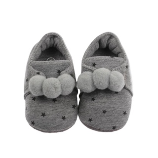 Tw: zapatos transpirables para bebés y niñas/niños/niños/zapatos de suela suave con estampado de estrellas para bebés/decoración de bola de felpa