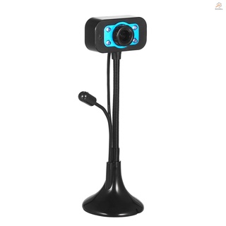 Tlms HD Webcam USB escritorio portátil cámara Mini Plug and Play videollamadas cámara de ordenador con micrófono noche