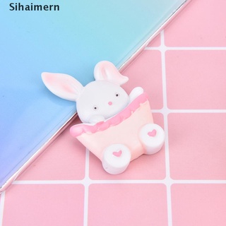 [sihaimern] decoración de tartas resina rosa de dibujos animados conejo tren adorno pastel decoración para el hogar.