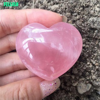 (Fel) 1 pza colección De piedras Preciosas De Cristal Rosa y corazón natural/dorado Para colección (8)