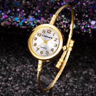 Reloj de cuarzo con pantalla pequeña/pulsera trenzada de acero dorado/Elegante/de lujo/moda/para mujer para teléfono celular AJUN1.Br (1)