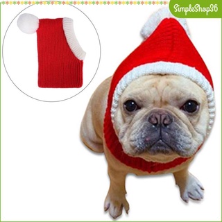 [SimpleShop36] Sombrero De Perro De Navidad Accesorios Para Perros Trajes Adorables Divertidos A Prueba De Viento Snood Invierno Cálido Cachorro De Punto Sombreros Mascota Para Hombre (6)