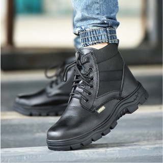 zapatos de seguridad/botas de seguridad de corte mediano de acero puntera de acero zapatos de trabajo de los hombres impermeable táctica botas de soldadura zapatos de senderismo zapatos (6)