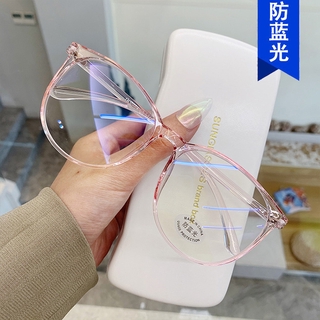 ins listo stock gafas marco mujer versión coreana de la marea cara grande cara redonda anti-azul luz lisa cara se puede equipar con miopía red gafas rojas espejo plano 2021 (1)