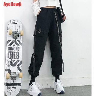 Ayellowji pantalones de desgaste de las mujeres muestran cintura alta delgada y pantalones casuales guapos