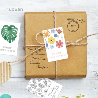 Ruowan 50Pcs 5*8cm este paquete está feliz de verte también pegatinas de flores etiquetas sello etiqueta paquete pegatinas