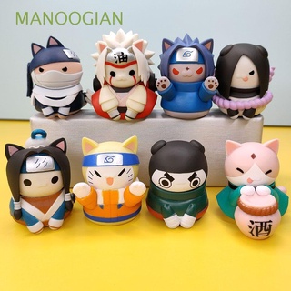 manoogian 8 unids/set figura modelo para niños figuras de juguete naruto figuras de acción hatake kakashi regalos coleccionables modelo naruto gato pvc muñeca juguetes adornos