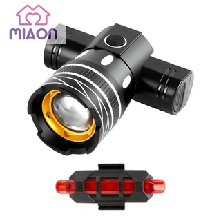 Miaon T6 luz delantera de bicicleta USB recargable faro impermeable 3 modos LED bicicleta lámpara de ciclismo linterna linterna