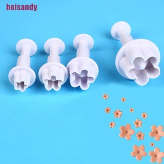 [Hei] 4 unids/set DIY molde para hornear forma de flor 3D cortador de galletas moldes de galletas herramienta de cocina 581M