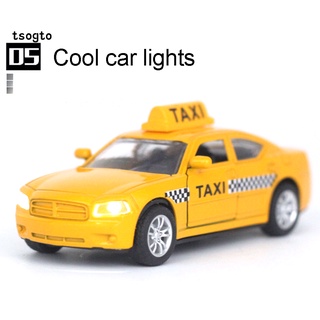 Ts 1/32 Diecast Alloy Taxi Pull Back Car Model with LED Sound Kids Education Toy (7)