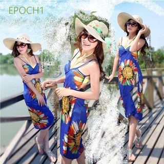 Epoch1 nuevas mujeres cómodas Sexy playa servilleta V Profundo envoltura de playa vestido cubierta Up/Multicolor