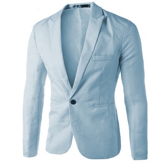 Hombres de negocios Formal elegante Slim Fit un botón Blazer traje chaqueta abrigo Tops (4)