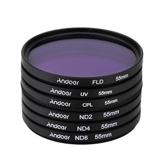 andoer kit de filtro de fotografía uv+cpl+fld+nd(nd2 nd4 nd8) de 55 mm uv+cpl+fld+nd(nd2 nd4 nd8) (9)
