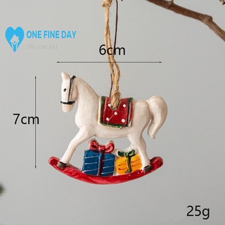 1 pza colgante de resina de caballo de navidad con colgante pequeño árbol de navidad N4T2