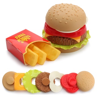 [kaou] simulación hamburguesa patatas fritas juego de pretender comida ensamblada educación niños juguete