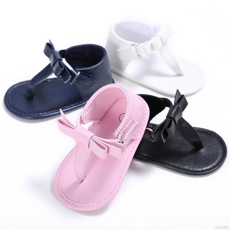 Mybaby zapatos de suela suave con lazo antideslizante para recién nacidos/niñas