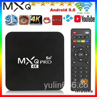 YL🔥Stock listo🔥mxq pro 4k 2.4g/5ghz wifi android 9.0 quad core smart tv box mxqpro5g reproductor multimedia 1g + 8g