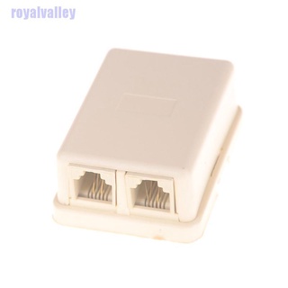 royalvalley 1pc dual teléfono superficie montaje en pared teléfono jacks conector de salida 4c rj11 ppsa