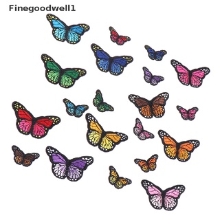 Finegoodwell1 20 pzs calcomanía De mariposa Bordado De Costura Para planchar (9)