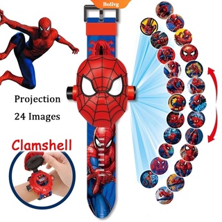 17 estilos de dibujos animados de Disney reloj para niños proyección 3D superhéroes de dibujos animados Spider-man Iron Man relojes digitales reloj para niños juguete[BL]
