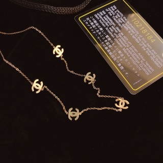 Coreano Chanel Collar Accesorios Simple Letra Doble CC Cadenas Gargantilla Delicada Pareja Colgante Joyería