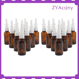 20 piezas 30 ml vacío vidrio nasal spray botella fina niebla viales pulverizador marrón
